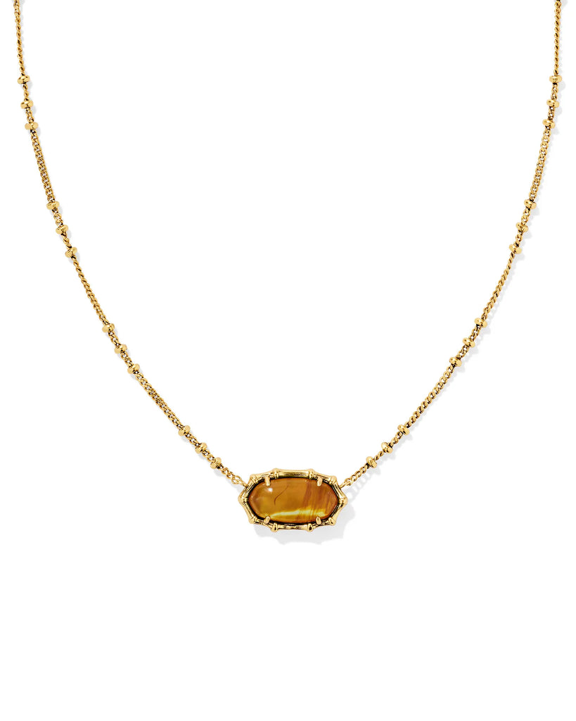 Elisa Bamboo Frame Pendant Jewelry Kendra Scott Gold Marbled Amber Illusion  