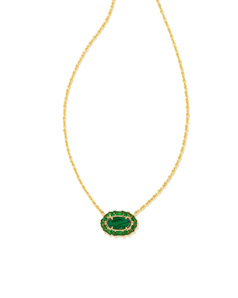 Elisa Crystal Frame Pendant Jewelry Kendra Scott Gold Kelly Green Illusion  