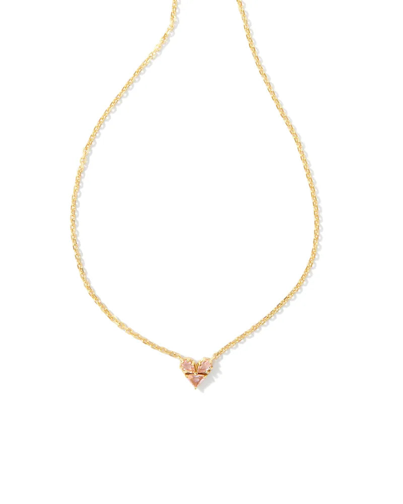 Katy Heart Pendant Jewelry Kendra Scott Gold Pink Glass  