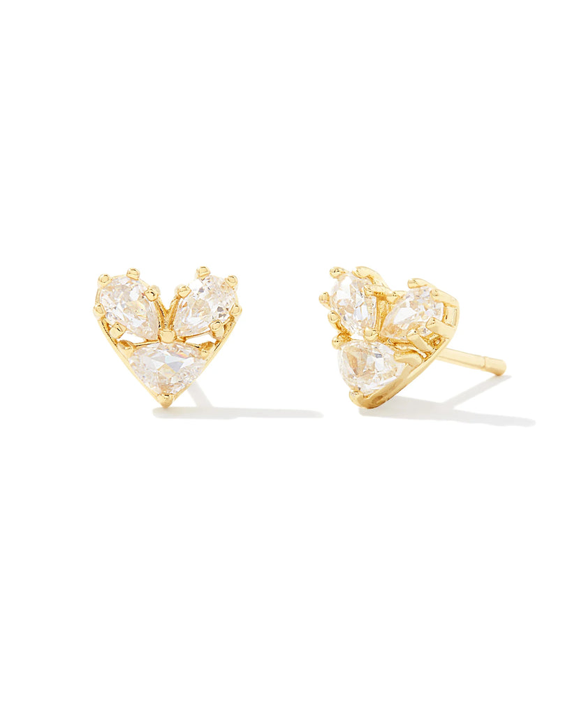 Katy Heart Stud Jewelry Kendra Scott Gold  