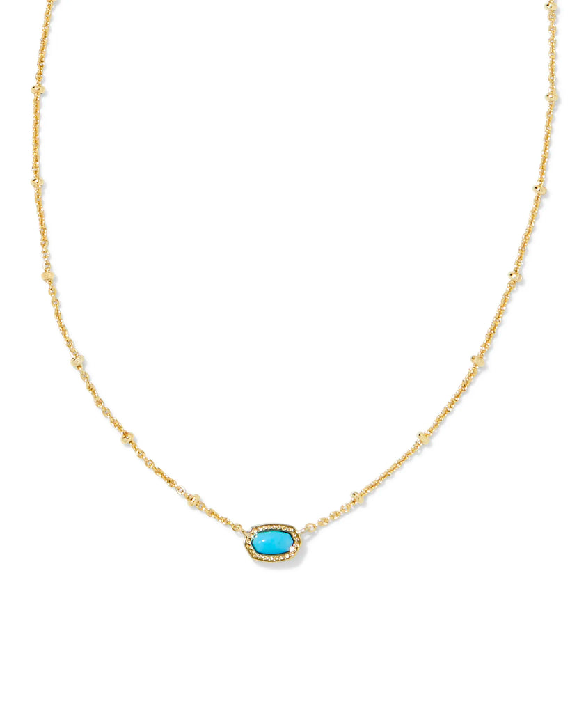 Mini Elisa Pendant Jewelry Kendra Scott Gold Turquoise  