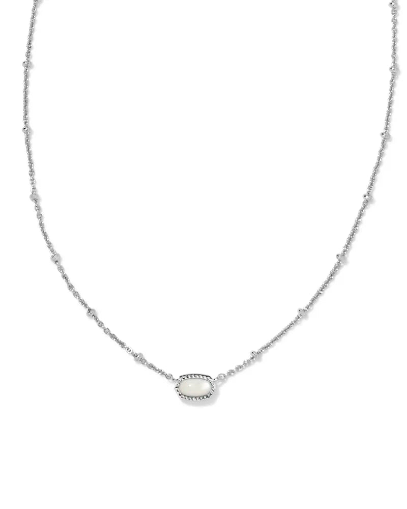 Mini Elisa Pendant Jewelry Kendra Scott Silver Ivory Mother of Pearl  