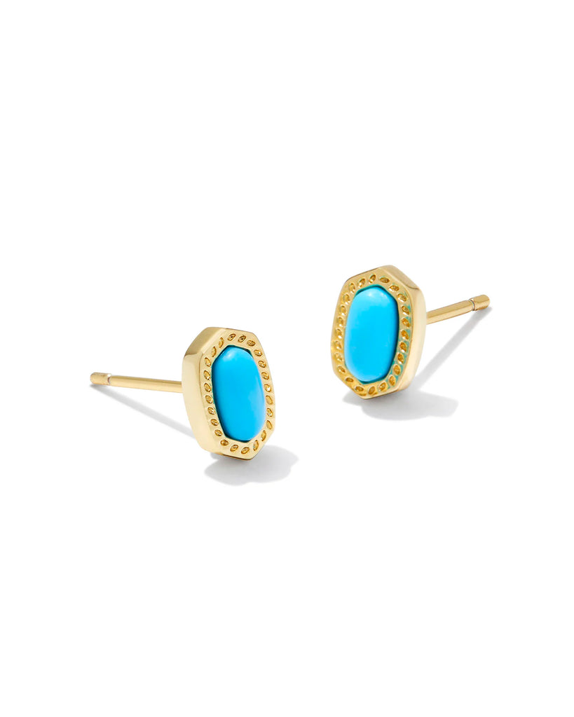 Mini Ellie Stud Jewelry Kendra Scott Gold Turquoise  