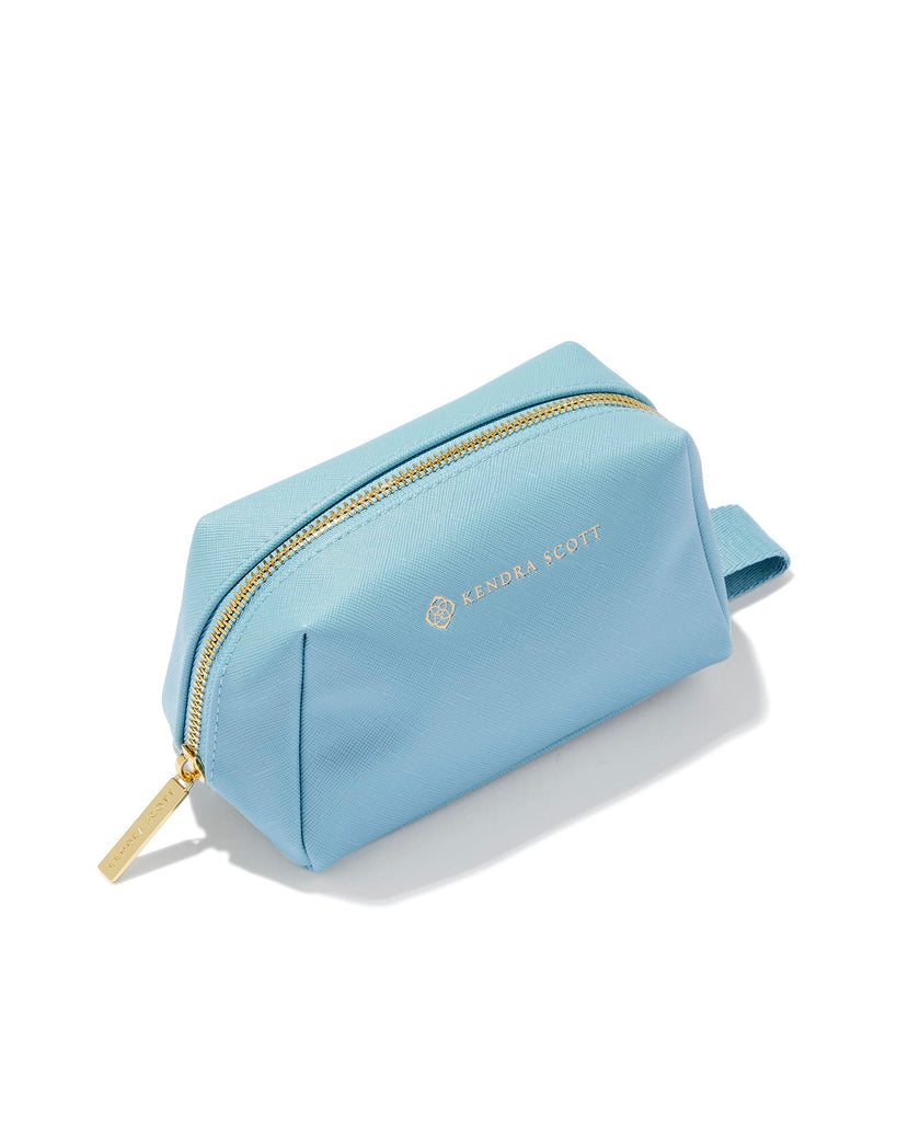 Small Cosmetic Zip Case Home Kendra Scott Light Blue  