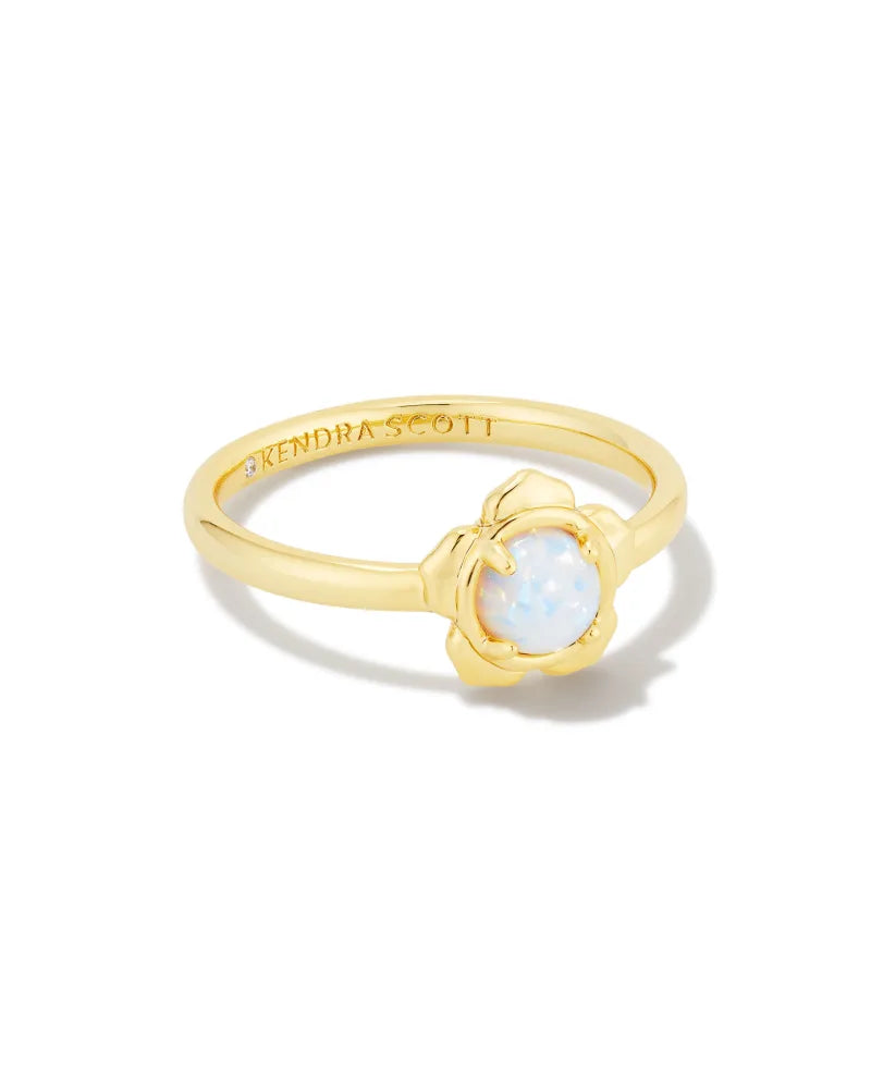 Susie Band Ring  Peacocks & Pearls Owensboro Gold Bright White Opal 6 