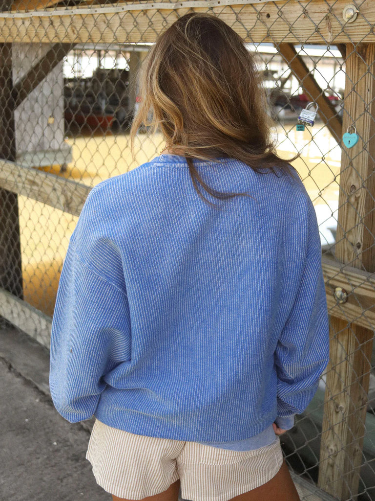 Lake Day Corded Sweatshirt Clothing Peacocks & Pearls