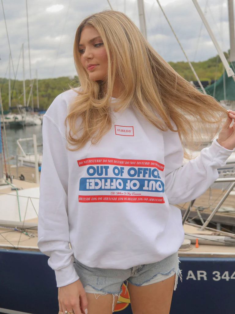 Out of the Office Sweatshirt Sale Peacocks & Pearls