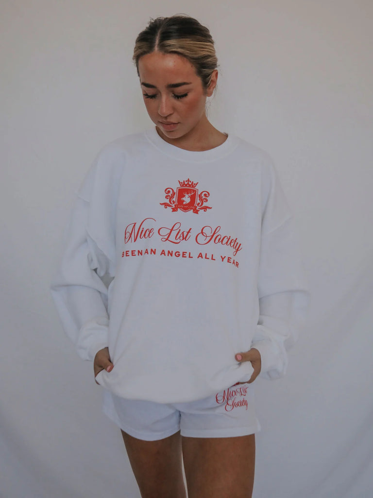 Nice List Society Sweatshirt Clothing Peacocks & Pearls   
