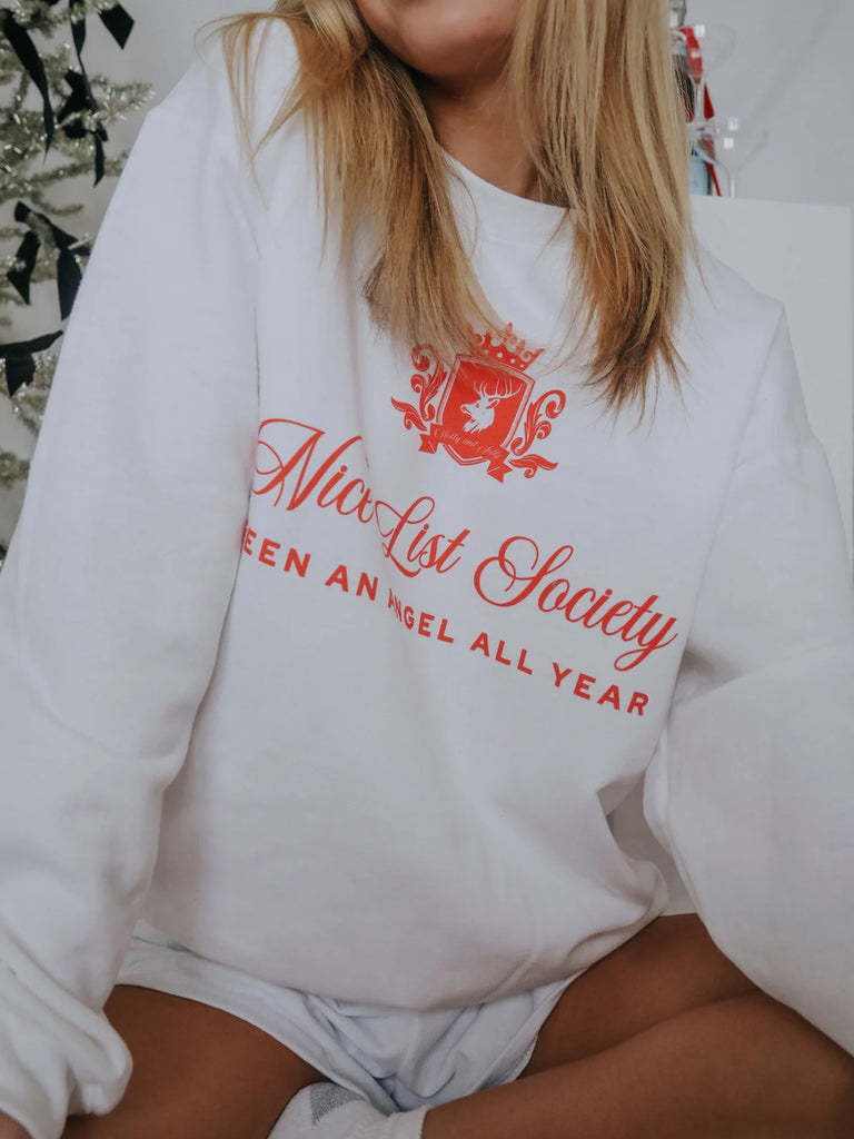 Nice List Society Sweatshirt Clothing Peacocks & Pearls   