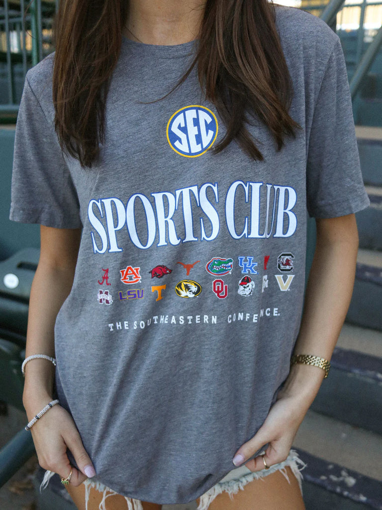 SEC Sports Club Tee Accessories Peacocks & Pearls Heathered Grey S