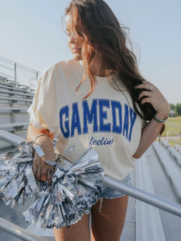 Gameday Feeling Tee Clothing Peacocks & Pearls Blue S 