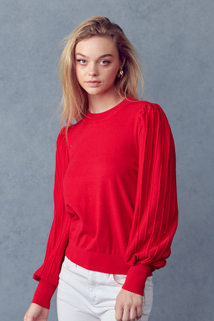 Ready, Set, Chill Sweater Clothing Peacocks & Pearls Red S 