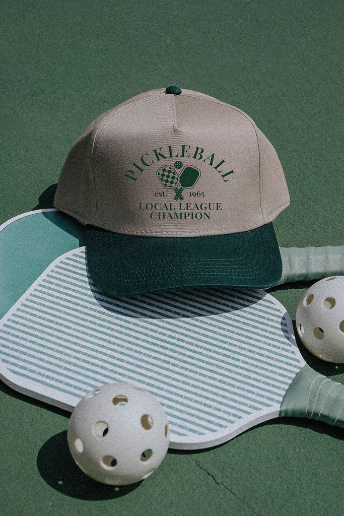 Pickleball Trucker Accessories Peacocks & Pearls Khaki  