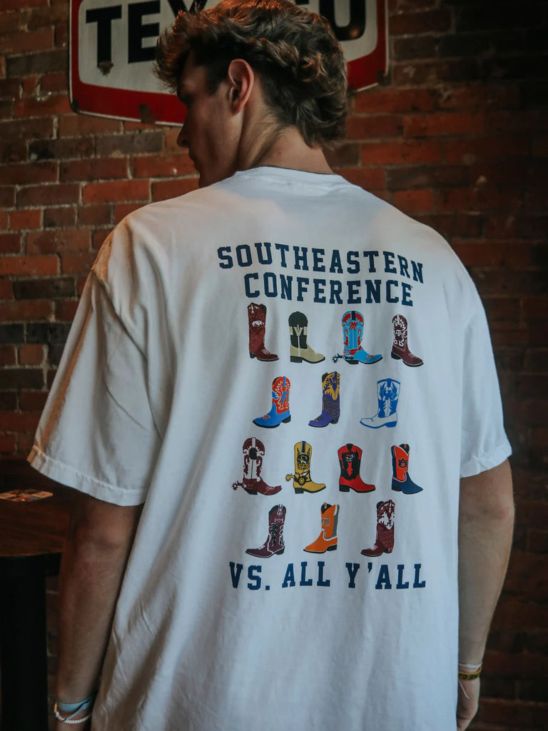 Boots VS All Y'all Tee Clothing Peacocks & Pearls   