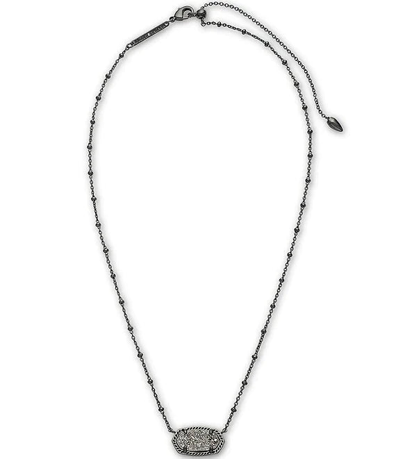 Elisa Drusy Necklace Jewelry Kendra Scott Gunmetal Sattellite Black Drusy  