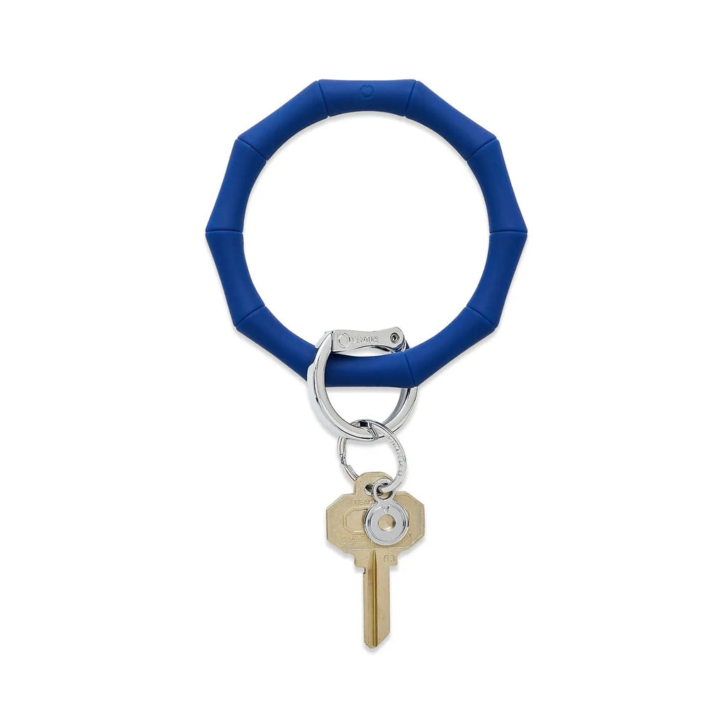 Silicone Big O Key Ring Accessories Peacocks & Pearls Midnight Navy Bamboo  