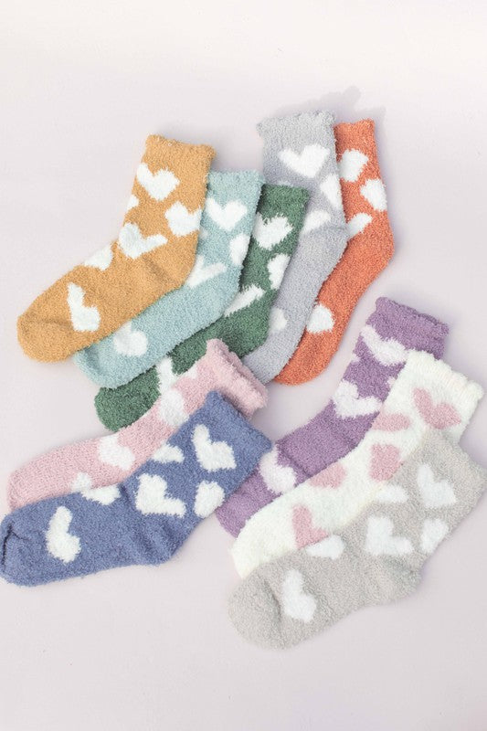 Fuzzy Heart Socks Clothing Space 46   
