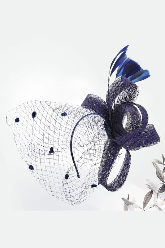 See Ya at the Track Fascinator Accessories Peacocks & Pearls Navy  