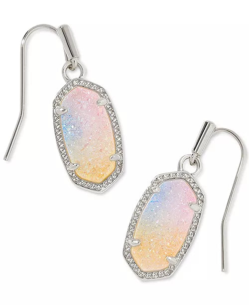 Lee Drusy Earring Jewelry Kendra Scott Silver Pink Watercolor Drusy  