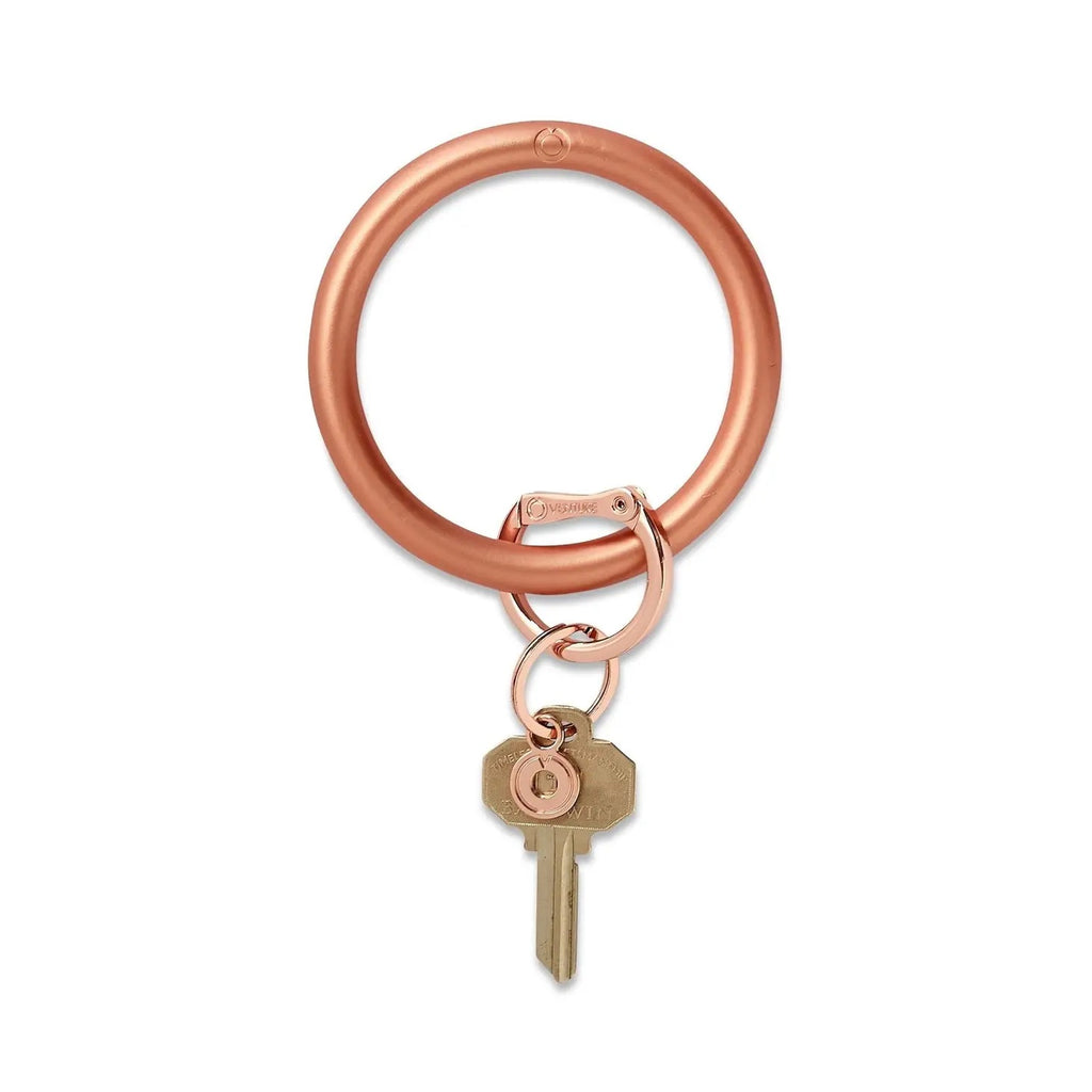 Silicone Big O Key Ring Accessories Peacocks & Pearls Solid Rose Gold  