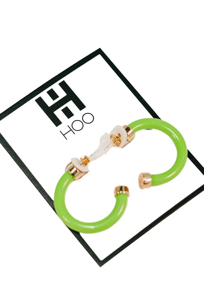 Mini Hoops Jewelry Hoo Hoops Lime Green  
