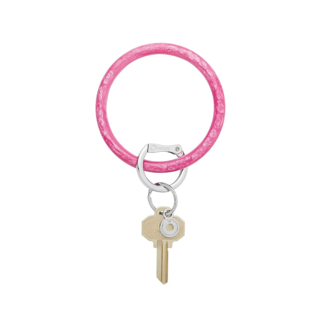 Resin Big O Key Ring Accessories Peacocks & Pearls Pink Topaz  