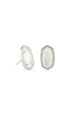 Ellie Stud Jewelry Kendra Scott Silver Iridescent Abalone  