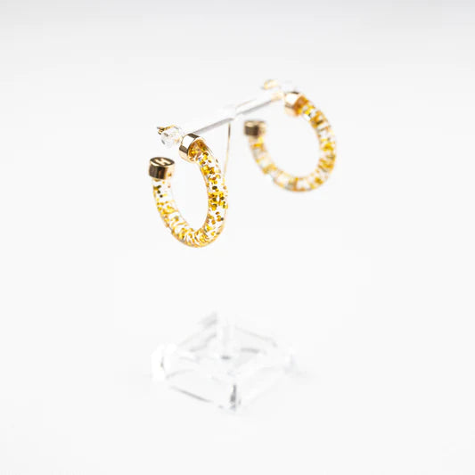 Mini Hoops Jewelry Hoo Hoops Gold Glitter  
