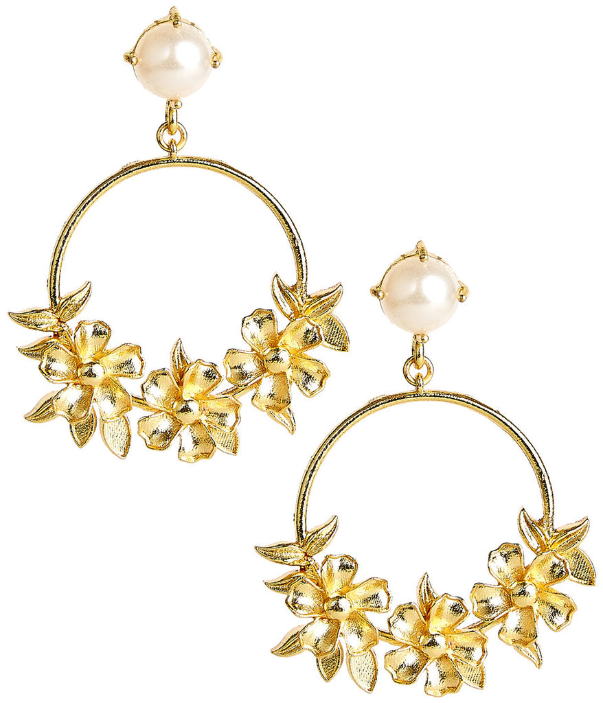 Amelia Earrings Jewelry Peacocks & Pearls Gold  
