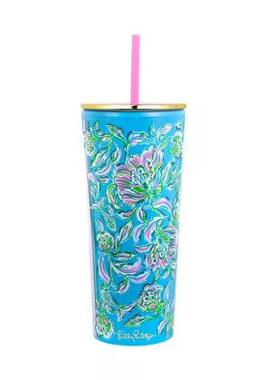 Tumbler with Straw Home Lilly Pulitzer Chick Magnet  