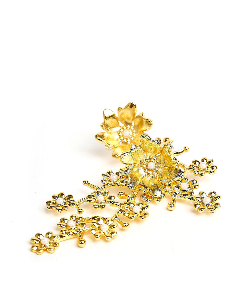 Daphne Earrings Jewelry Peacocks & Pearls Gold  