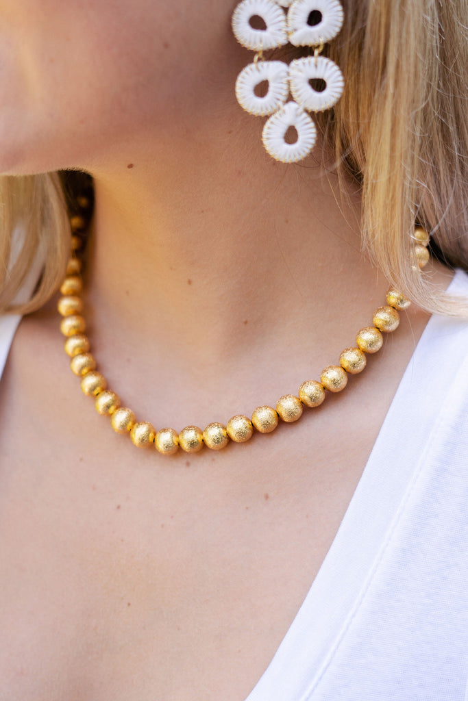 Diana Single Strand Necklace Jewelry Peacocks & Pearls Gold  