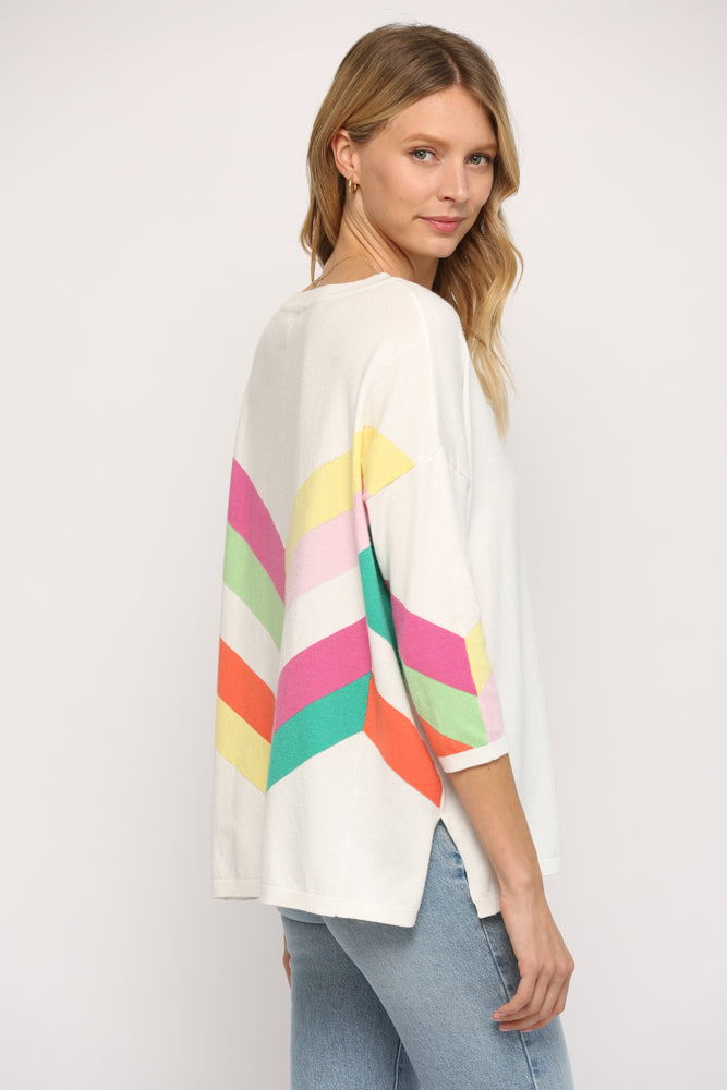 Pop of Color Top Clothing Peacocks & Pearls White S 
