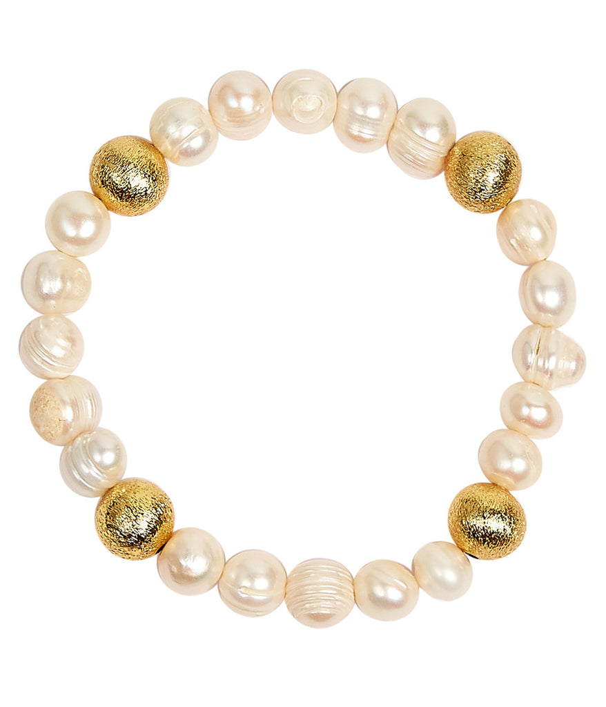 Georgia Freshwater Pearls Bracelet Jewelry Peacocks & Pearls 10mm Freshwater Pearls & Gold Beads  