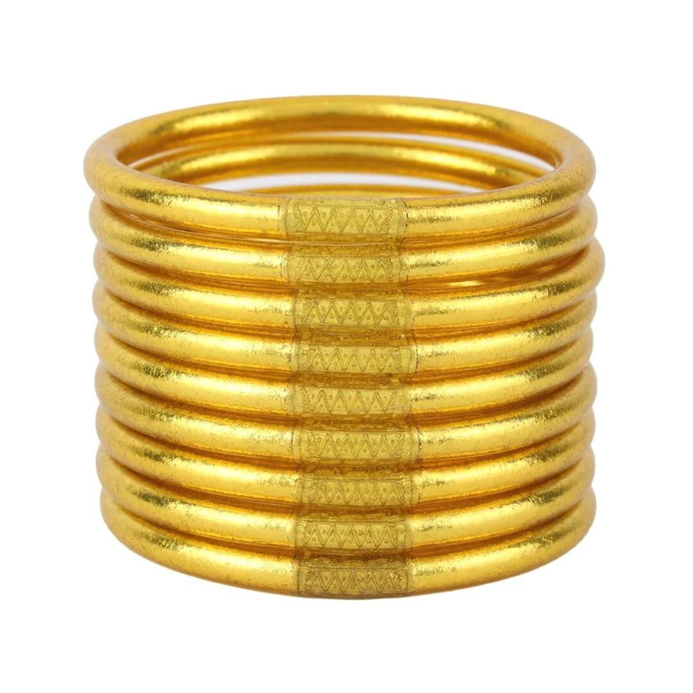 All Weather Bangles Set of 9 Jewelry BuDhaGirl Gold S 