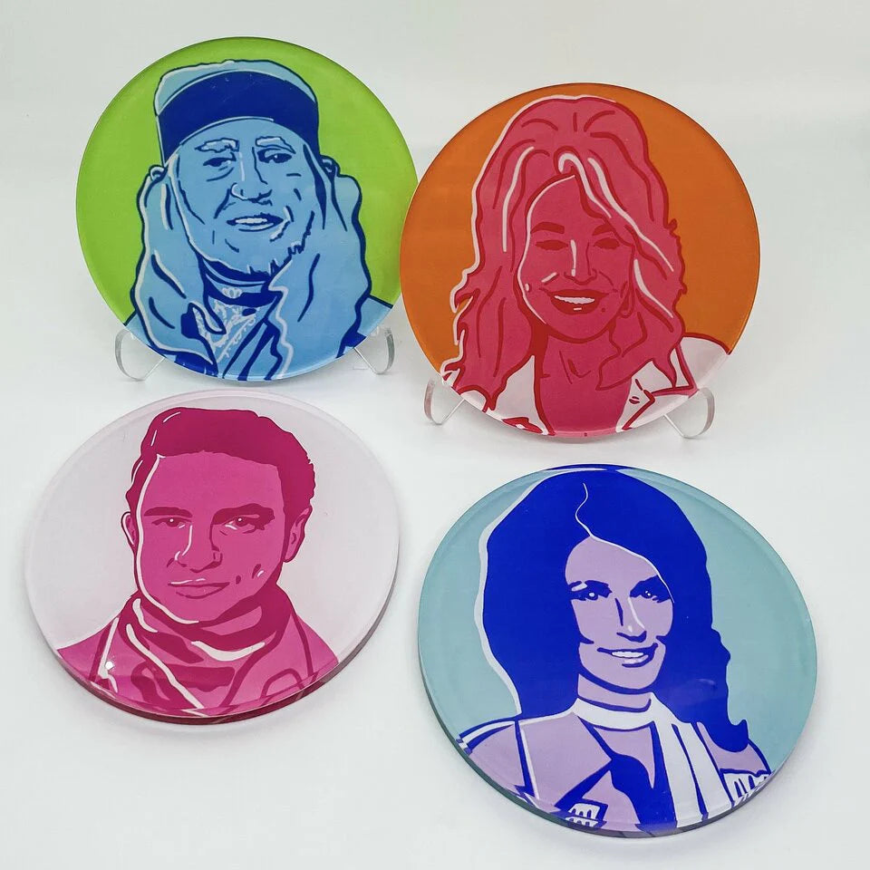 Country Legends Coasters (set of 4) Home Tart by Taylor Multi  