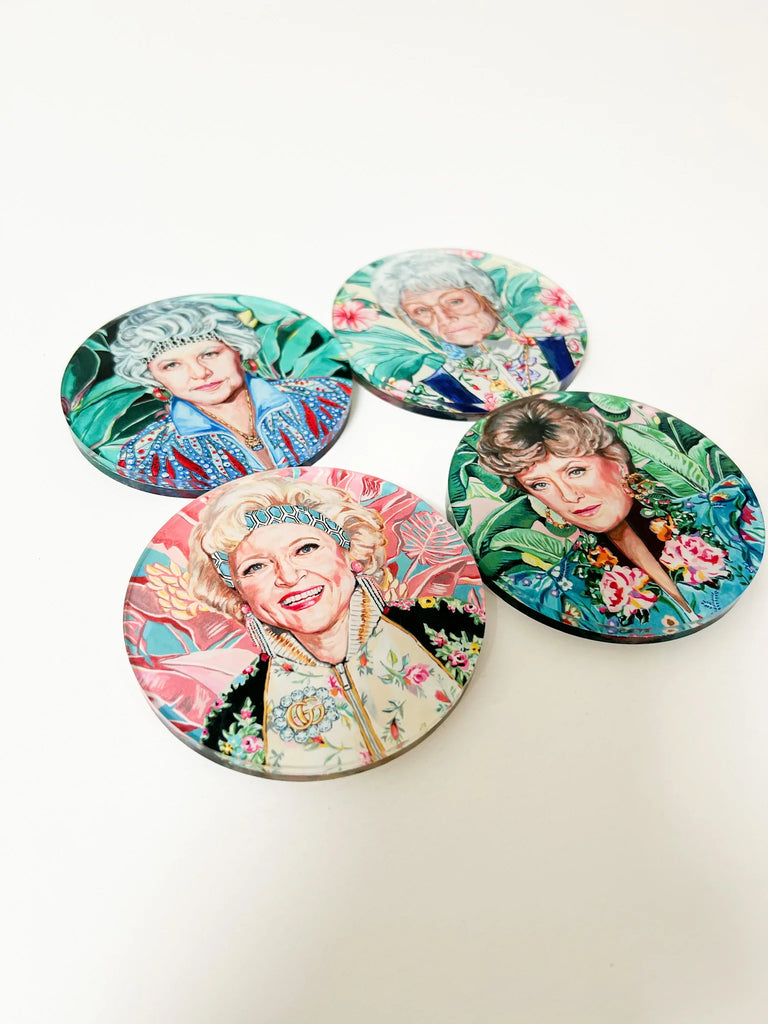 Golden Gals Coasters (set of 4) Home Tart by Taylor Multi  