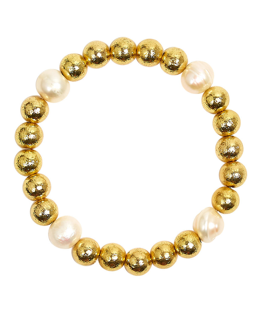 Georgia Freshwater Pearls Bracelet Jewelry Peacocks & Pearls 8mm Gold Beads & Freshwater Pearls  