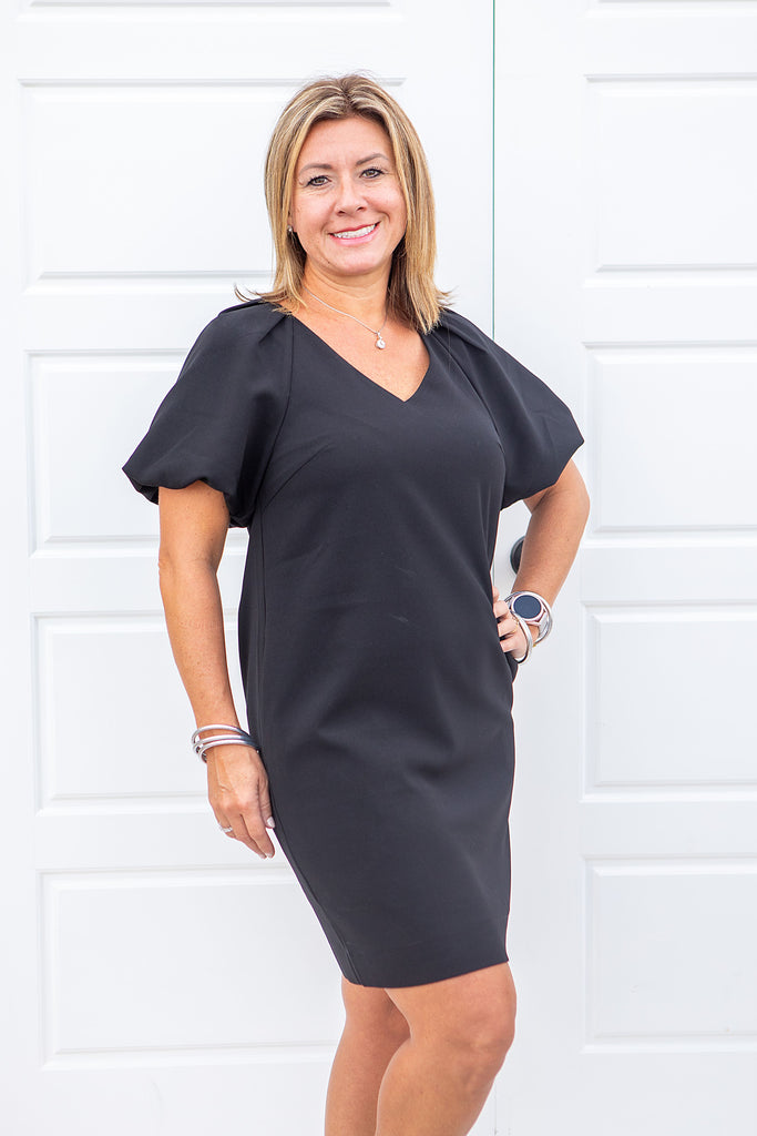 Preston Puff Sleeve Dress Clothing Jade Black XS 