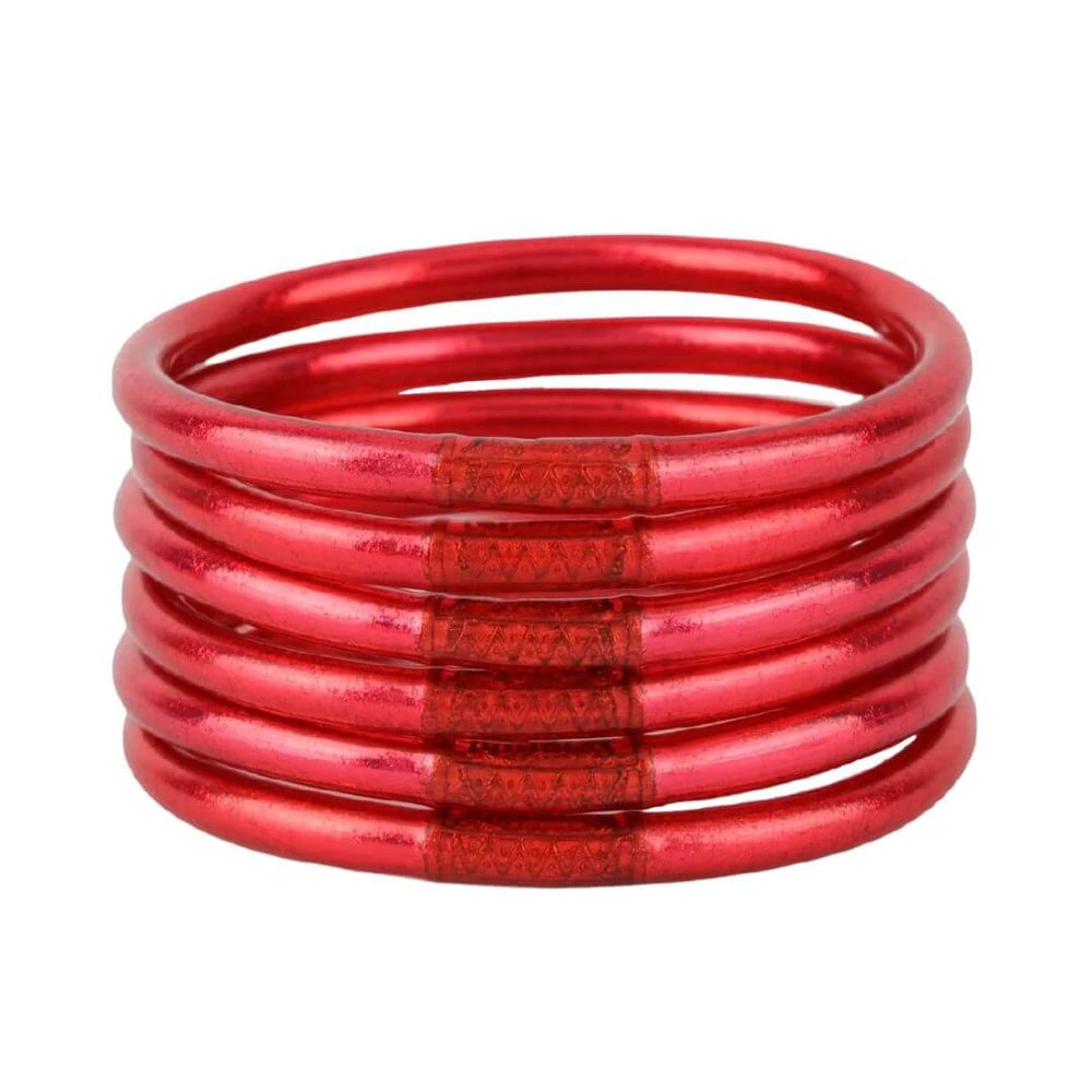 All Weather Bangles Set of 6 Jewelry BuDhaGirl BDG Pink S 