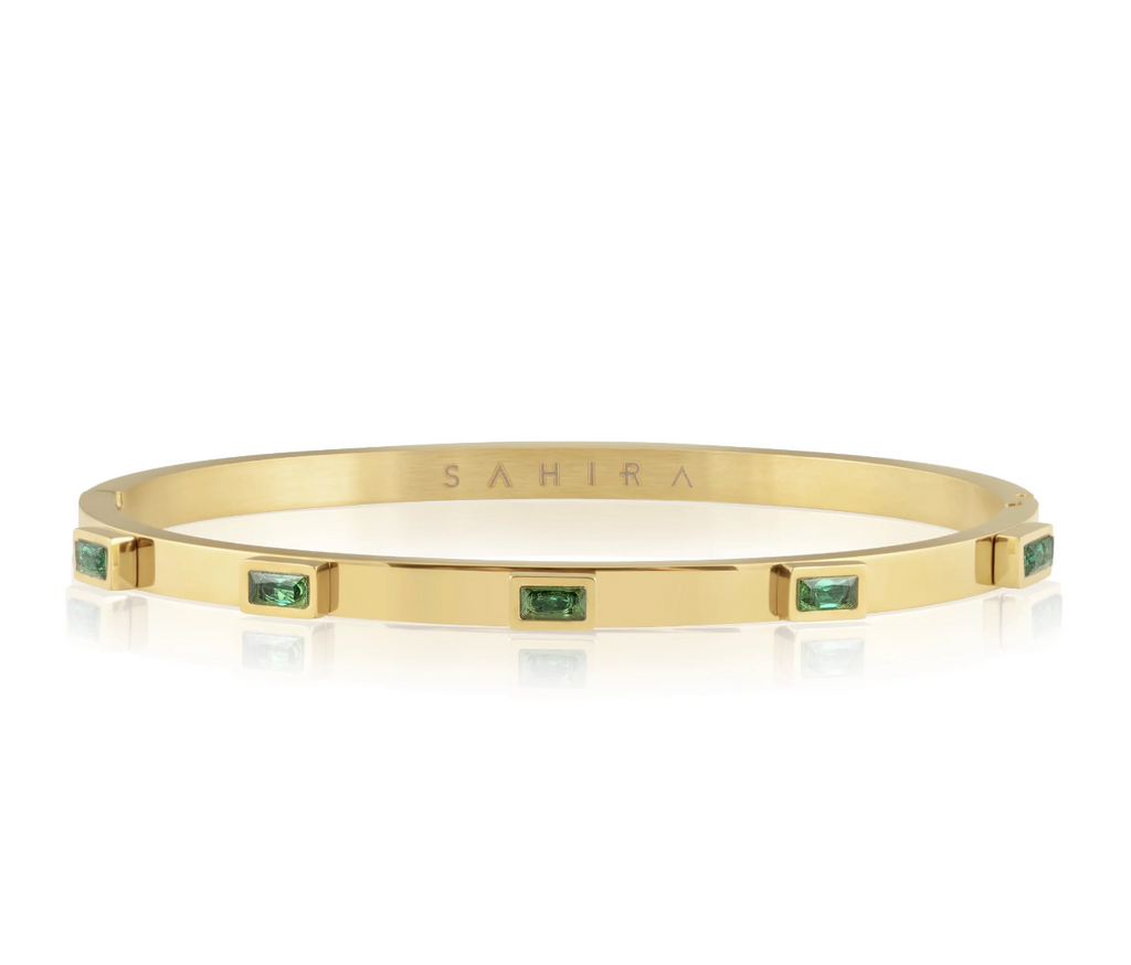 Emerald Baguette Bracelet Jewelry Sahira Gold  