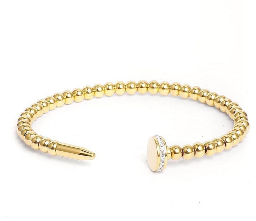 Beaded Nail Bracelet Jewelry Sahira Gold  