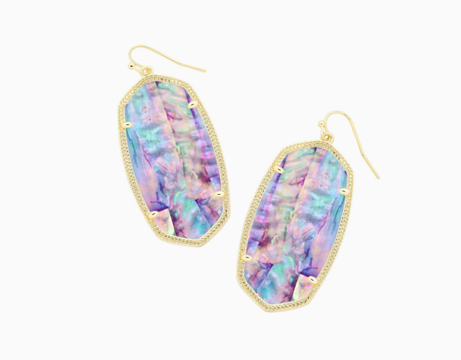 Danielle Earring Jewelry Kendra Scott Gold Lilac Abalone  