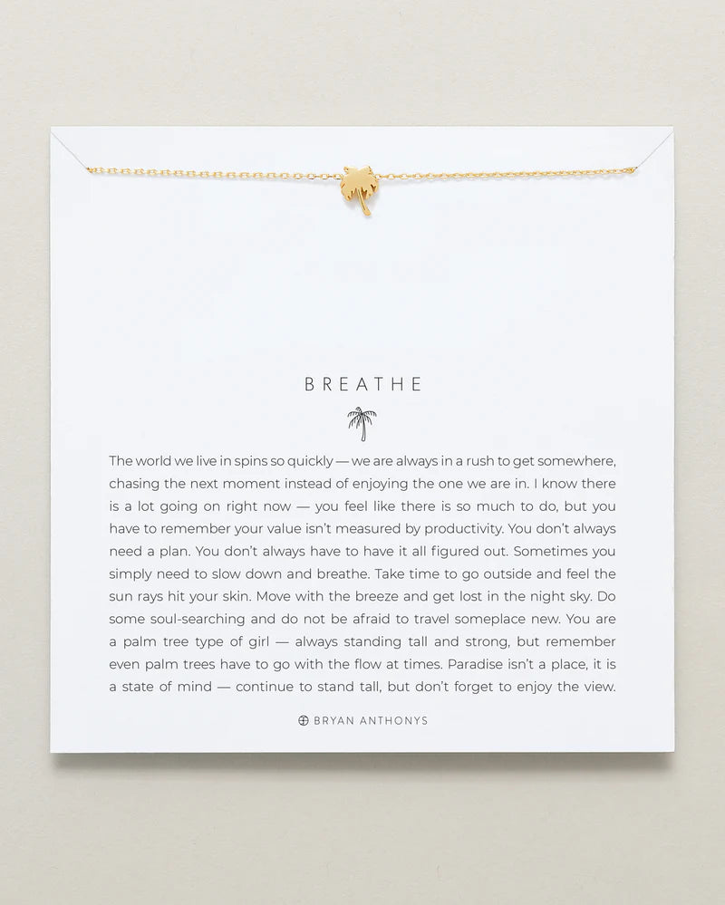 Breathe Necklace Jewelry Bryan Anthony's Gold  