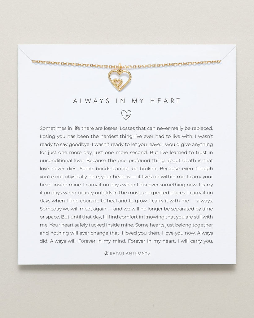 Always in My Heart Necklace Jewelry Bryan Anthony's Gold  