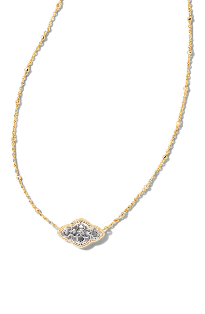 Abbie Pendant Jewelry Kendra Scott Gold with Silver Filigree  