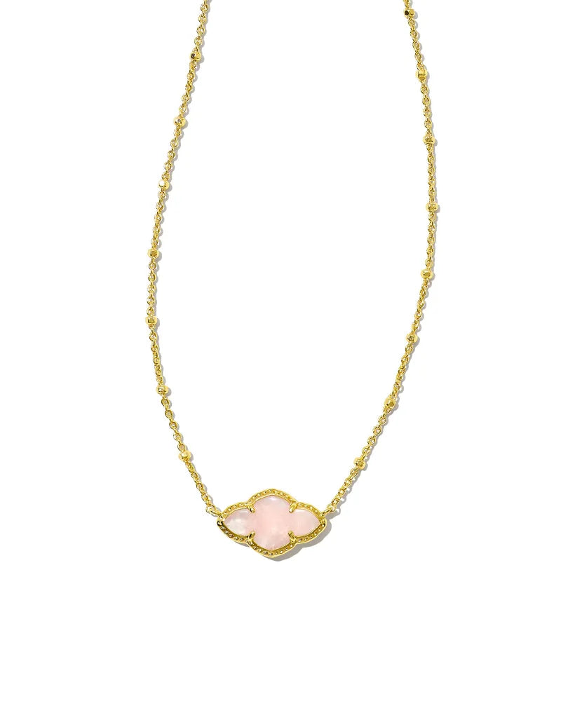 Abbie Pendant Jewelry Kendra Scott Gold Rose Quartz  