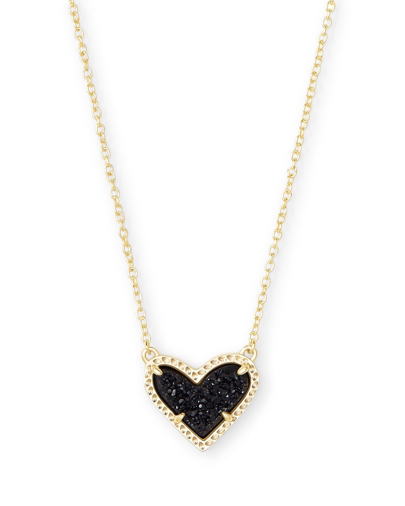 Ari Heart Drusy Necklace Jewelry Kendra Scott Gold Black Drusy  