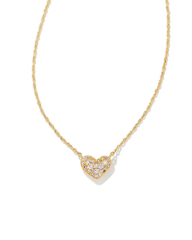 Ari Pave Heart Necklace Jewelry Kendra Scott Gold  