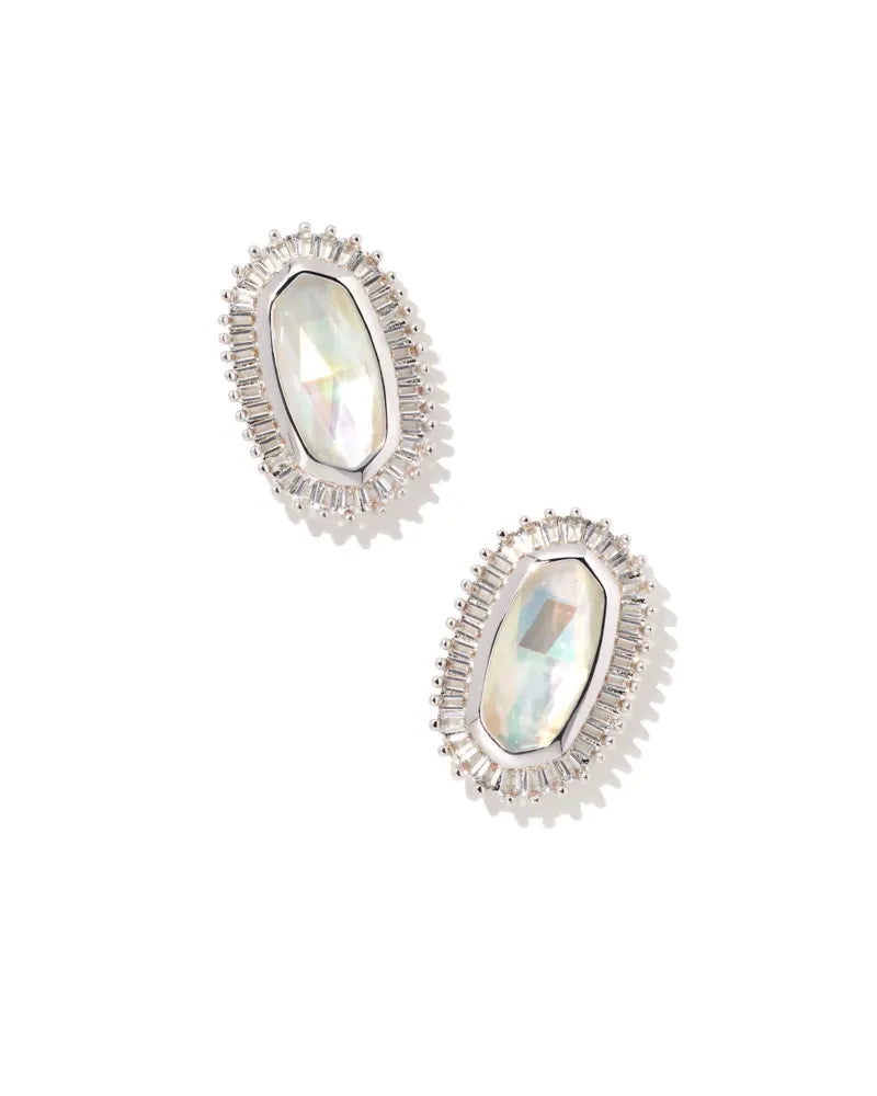 Baguette Ellie Stud Jewelry Kendra Scott Silver Ivory Mix  